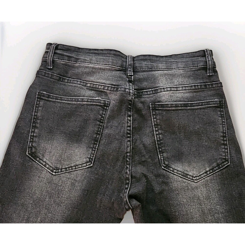 R GSTR Men's Slim Straight Stacked Ripped Patched Jeans Black Size 32 Inseam 28 - Picture 10 of 13